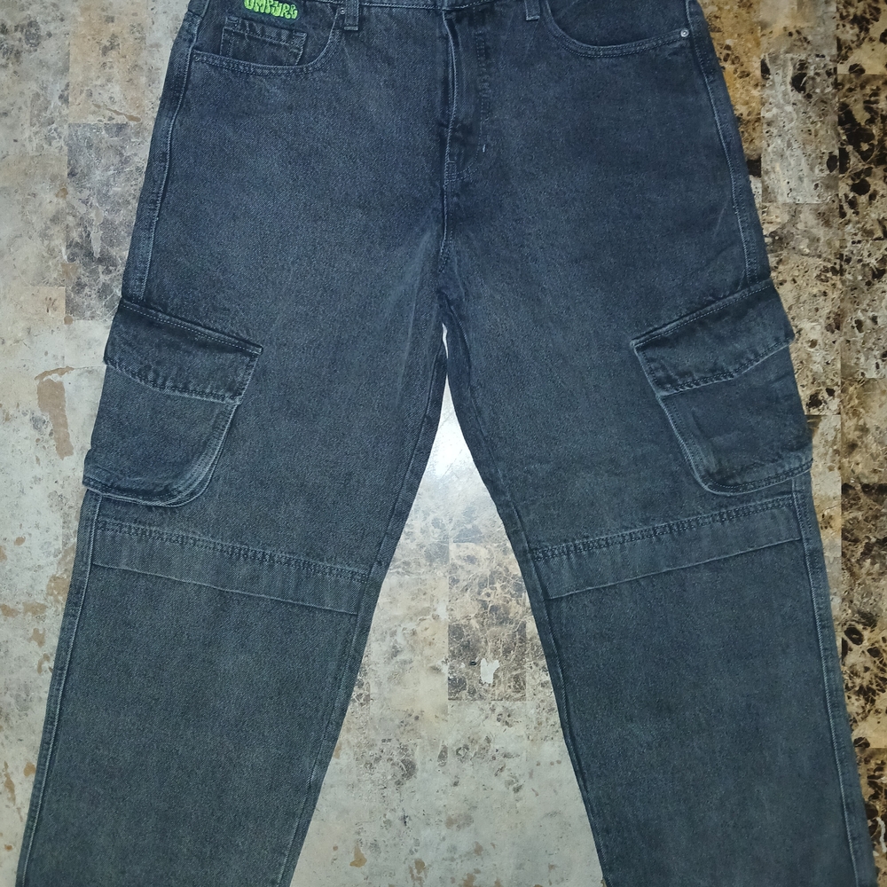 Stylish Dark Gray Cargo Jeans for Women